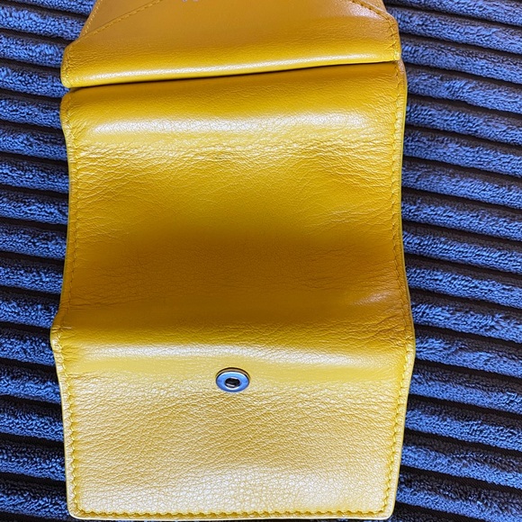 Authentic Balenciaga yellow Papier mini Leather wallet - Picture 5 of 9